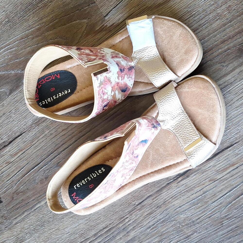 Nwt Modzori Reversible Strap Platform Open Toe Sandal Size 8 - Picture 2 of 8